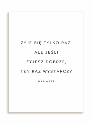 Plakat z Twoim cytatem MInimal bez ramy