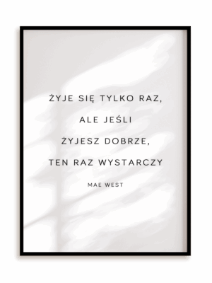 Plakat z Twoim cytatem MInimal w ramie aluminiowej