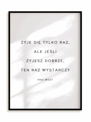 Plakat z Twoim cytatem MInimal w ramie aluminiowej