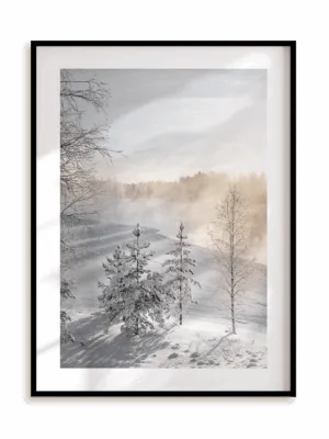 Plakat Zimowy poranek w ramie aluminiowej