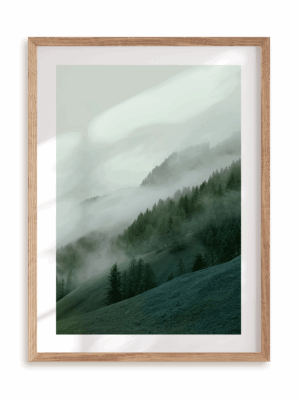 Plakat Mgliste wierchy w ramie drewnianej