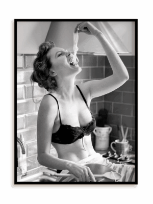 Plakat Frywolne spaghetti w ramie aluminiowej