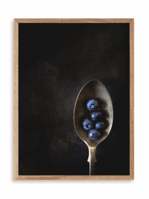 Plakat Idziemy na jagody w ramie drewnianej