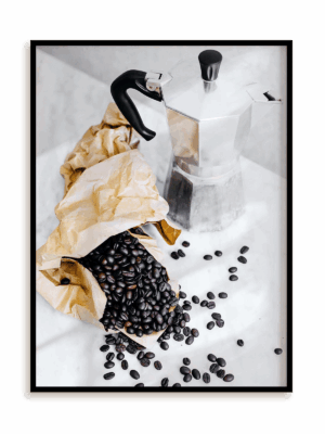 Plakat Parzymy kawę w ramie aluminiowej