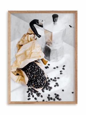 Plakat Parzymy kawę w ramie drewnianej