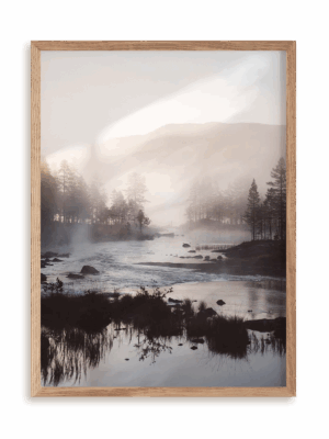 Plakat Po górach, dolinach w ramie drewnianej