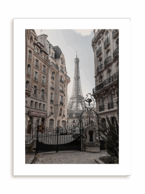 Plakat Widok na wieżę Eiffla bez ramy