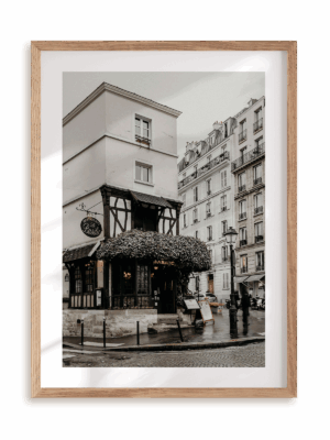 Plakat Deszczowy dzień w ramie drewnianej