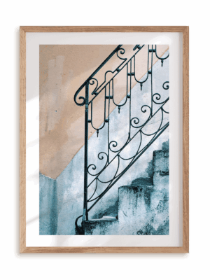 Plakat Zaczęły się schody w ramie drewnianej