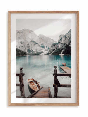 Plakat Lazurowe jezioro w ramie drewnianej
