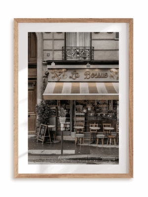 Plakat Paryska kawiarnia w ramie drewnianej