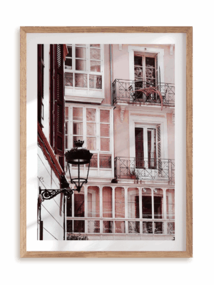 Plakat W różowym nastroju w ramie drewnianej