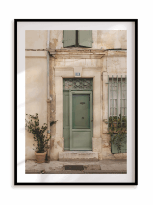Plakat Zielone drzwi w ramie aluminiowej