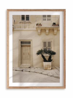 Plakat Na hiszpańskiej uliczce w ramie drewnianej