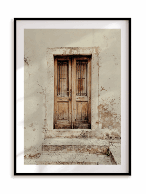 Plakat Drewniane wejście w ramie aluminiowej