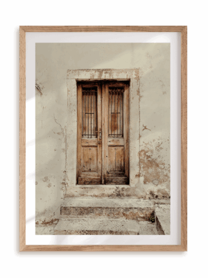 Plakat Drewniane wejście w ramie drewnianej