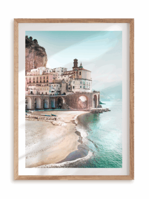 Plakat Amalfi w ramie drewnianej