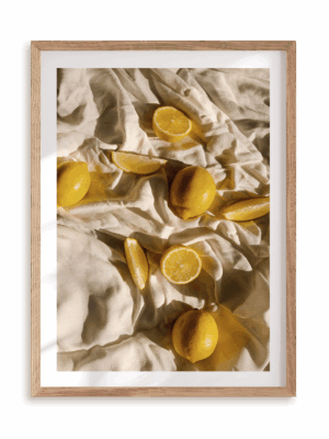 Plakat Cytrynowe popołudnie w ramie drewnianej