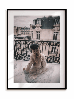 Plakat Na paryskim balkonie w ramie aluminiowej