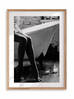 Plakat Zmysłowy wieczór w ramie drewnianej