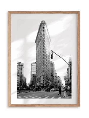 Plakat Flat Iron w ramie drewnianej