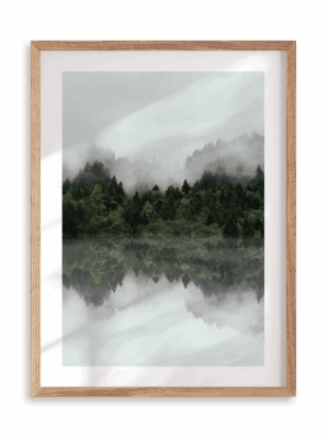 Plakat Odbicie w rzece w ramie drewnianej