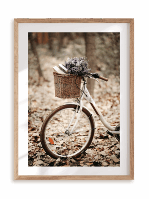 Plakat Wycieczka rowerowa w ramie drewnianej