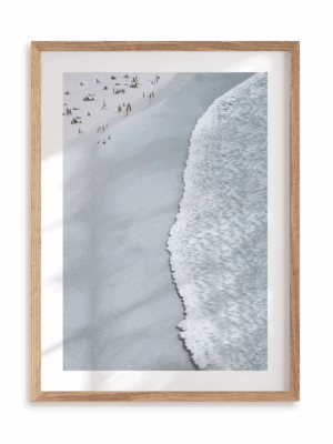 Plakat Być na fali w ramie drewnianej