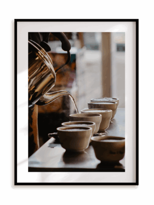 Plakat Kawa o poranku w ramie aluminiowej