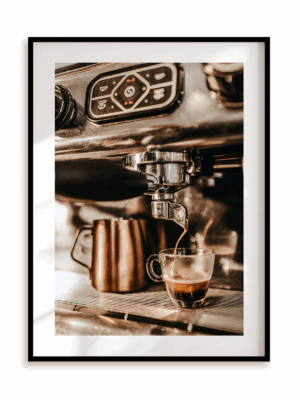 Plakat Pyszna kawa w ramie aluminiowej