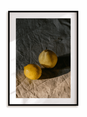 Plakat Gruszka z cytryną w ramie aluminiowej