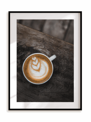 Plakat Kawa na ławę w ramie aluminiowej