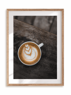 Plakat Kawa na ławę w ramie drewnianej