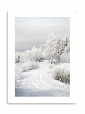 Plakat Zimą w dal bez ramy