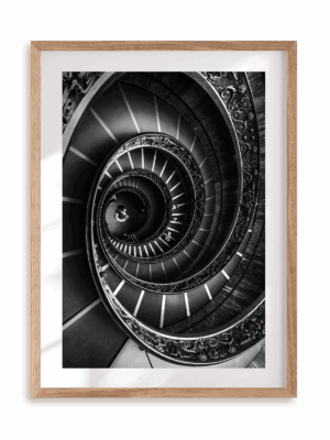 Plakat Zabytkowe schody w ramie drewnianej