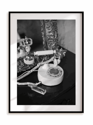 Plakat Retro telefon w ramie aluminiowej