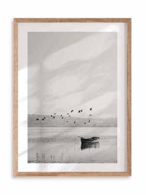 Plakat Cisza w ramie drewnianej