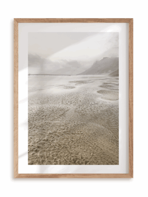 Plakat Pusta plaża w ramie drewnianej