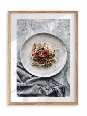 Plakat Pasta love w ramie drewnianej