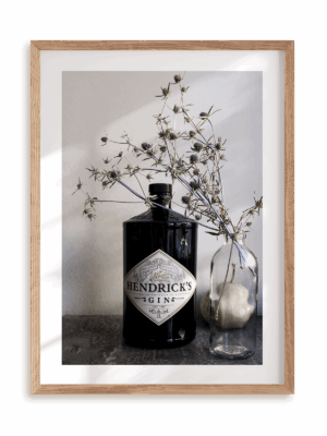 Plakat Kompozycja z Ginem w ramie drewnianej