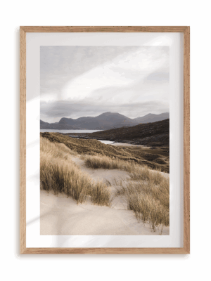 Plakat Krajobraz w barwach ziemi w ramie drewnianej