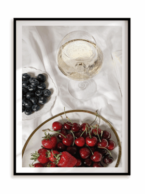 Plakat Wine and fruits w ramie aluminiowej