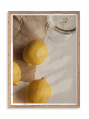Plakat Soft lemons w ramie drewnianej