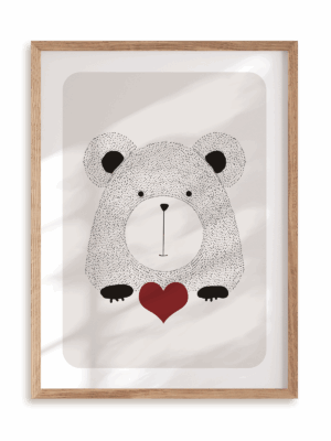 Plakat Misio w ramie drewnianej