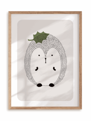 Plakat Jeżyk w ramie drewnianej