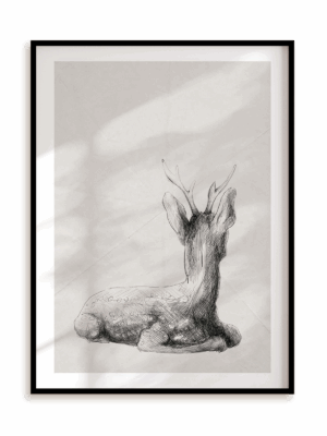 Plakat Jelonek zapatrzony w ramie aluminiowej