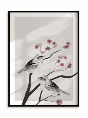 Plakat Ptasie ploteczki w ramie aluminiowej