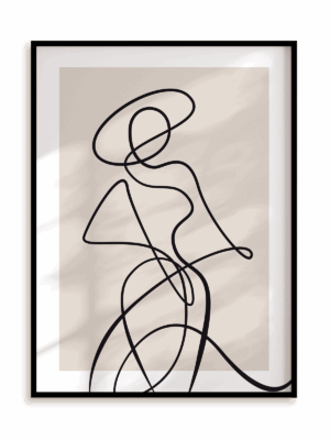 Plakat Dama w kapeluszu w ramie aluminiowej