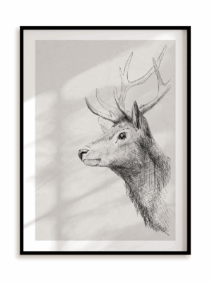 Plakat Dumny jeleń w ramie aluminiowej