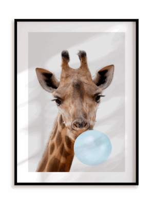 Plakat Odlotowa żyrafa w ramie aluminiowej